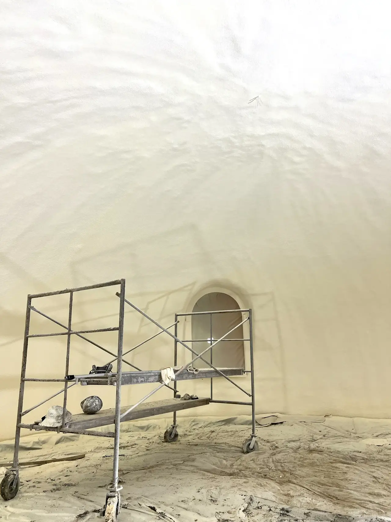 Interior shot of Monolithic Dome Home with foam layer in place.